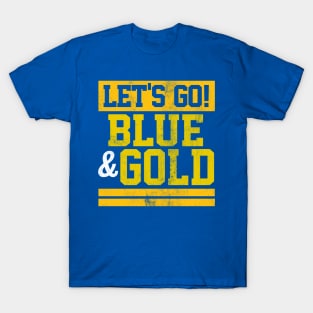 Let's Go Blue & Gold Team Favorite Colors Vintage Game Day T-Shirt